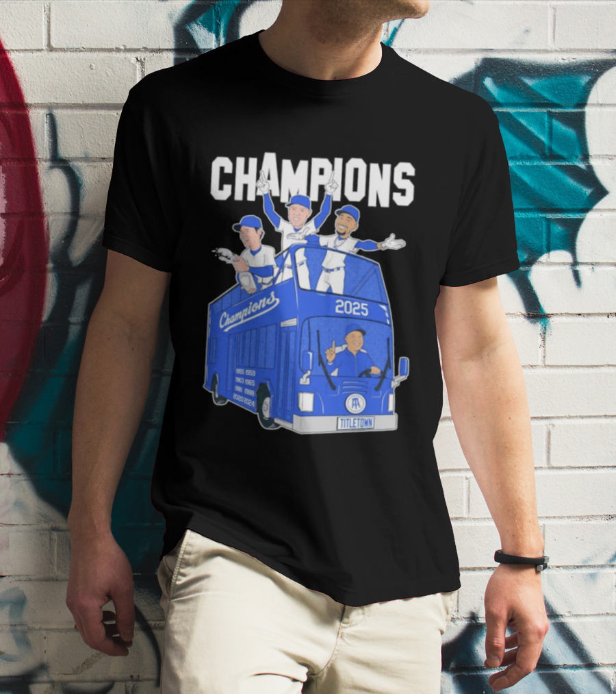 Los Angeles Dodgers Champions 2025 Yoshinobu Yamamoto Shohei Ohtani Mookie Betts Titletown T-Shirt