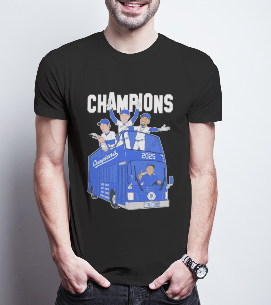 Los Angeles Dodgers Champions 2025 Yoshinobu Yamamoto Shohei Ohtani Mookie Betts Titletown T-Shirt