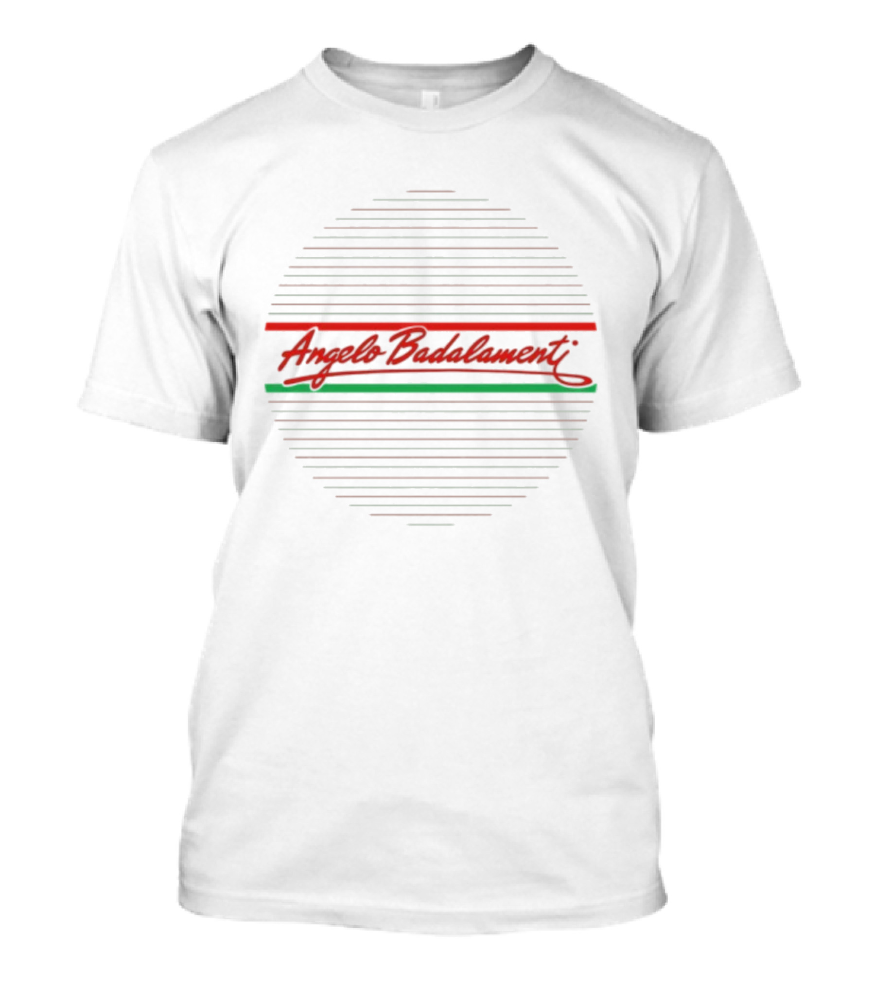 Angelo Badalamenti Red Green Stripes Circular Lines T-Shirt