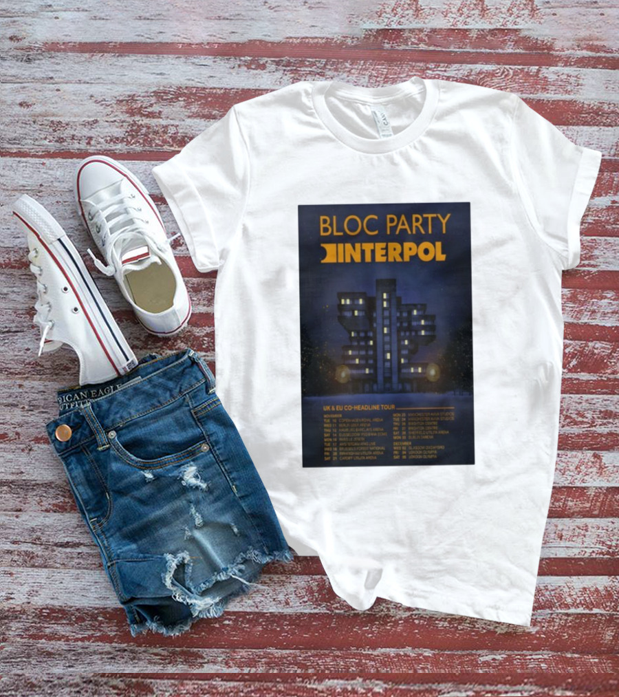 Bloc Party Interpol UK EU Co-Headline Tour November 2026 T-Shirt