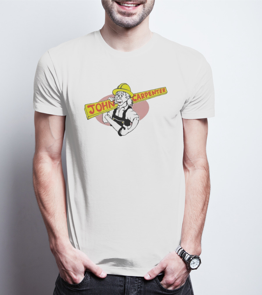 John Carpenter Worker Yellow Hard Hat Saw T-Shirt