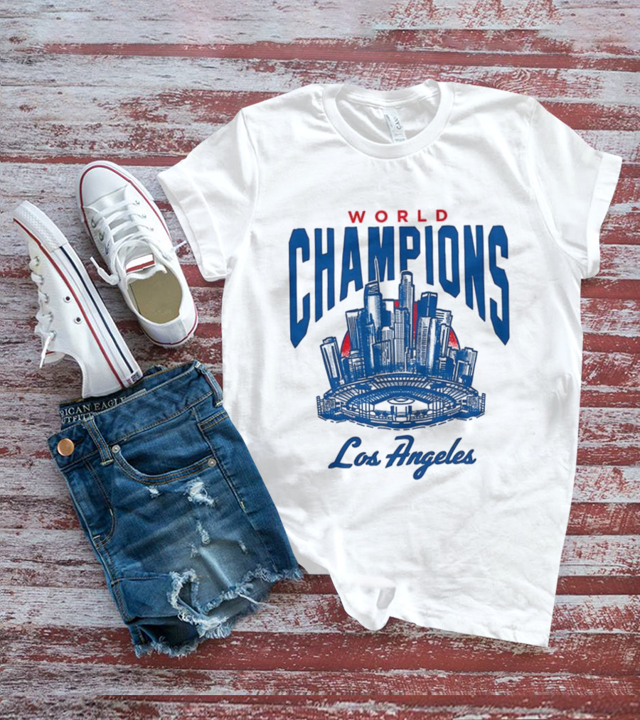 World Champions Los Angeles Dodgers Skyline 2025 T-Shirt