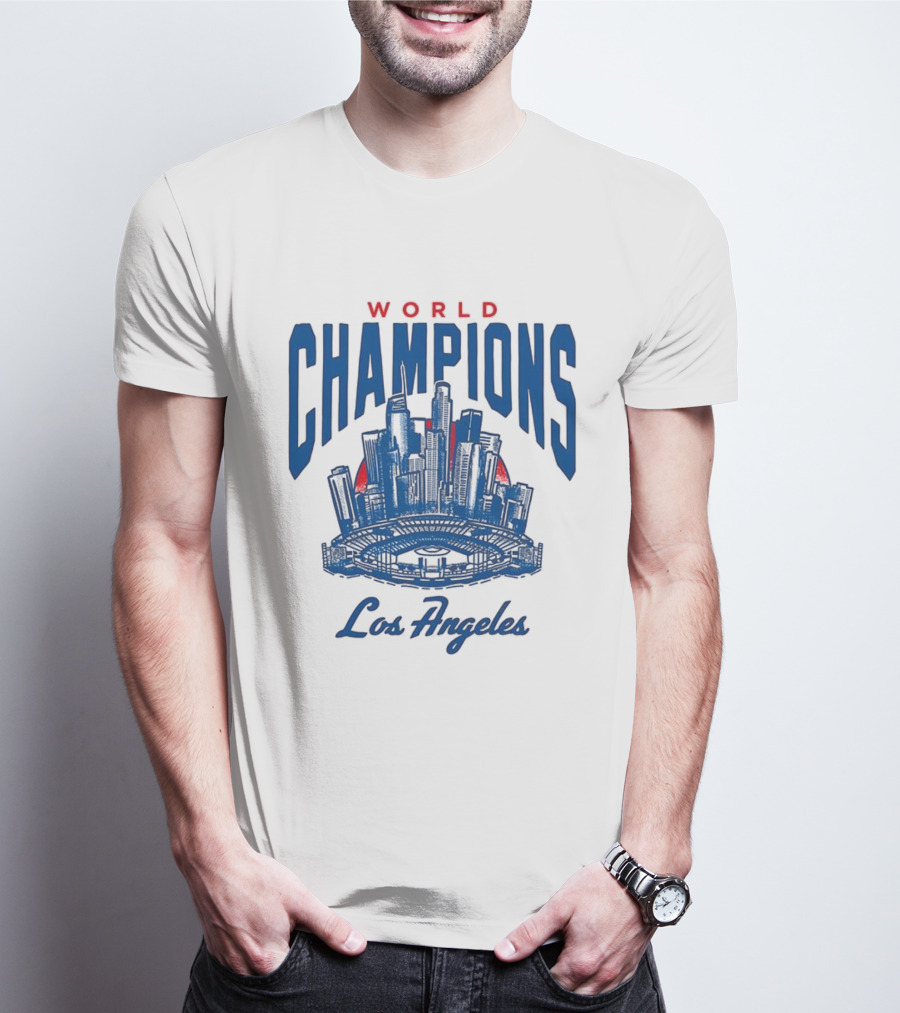 World Champions Los Angeles Dodgers Skyline 2025 T-Shirt