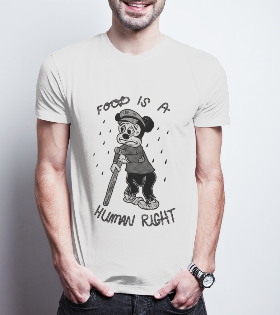 USP Mickey Mouse Food Is A Human Right Vintage Style T-Shirt