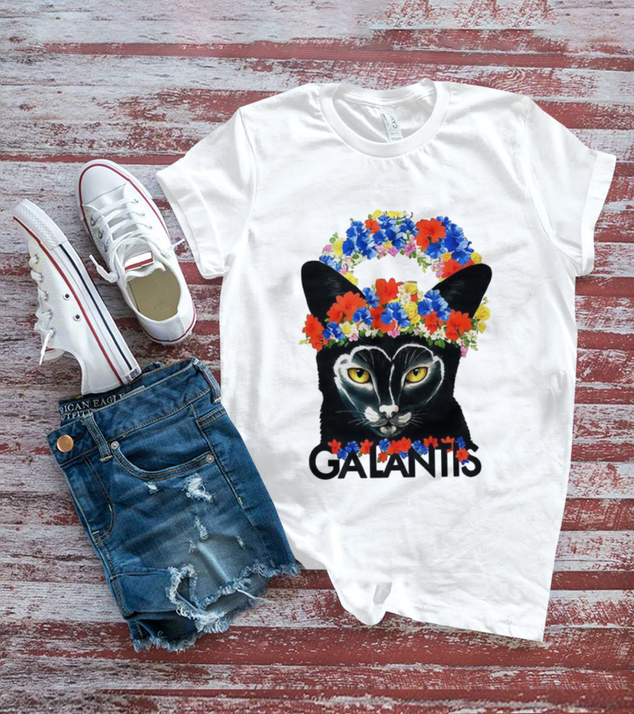 Midsommer Galantis Cat Floral Festival Headpiece T-Shirt