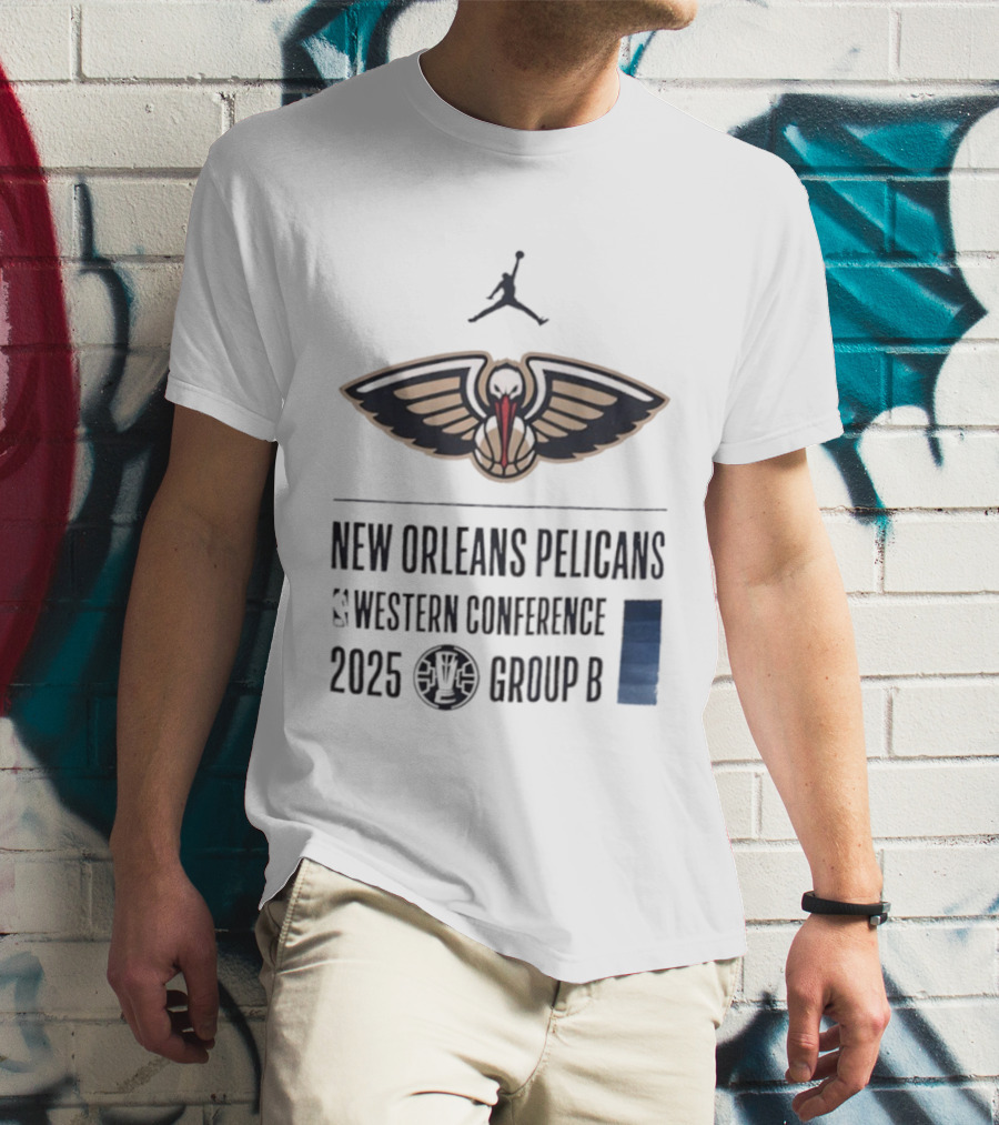 New Orleans Pelicans Western Conference 2025 Group B Jordan Brand Collaboration T-Shirt