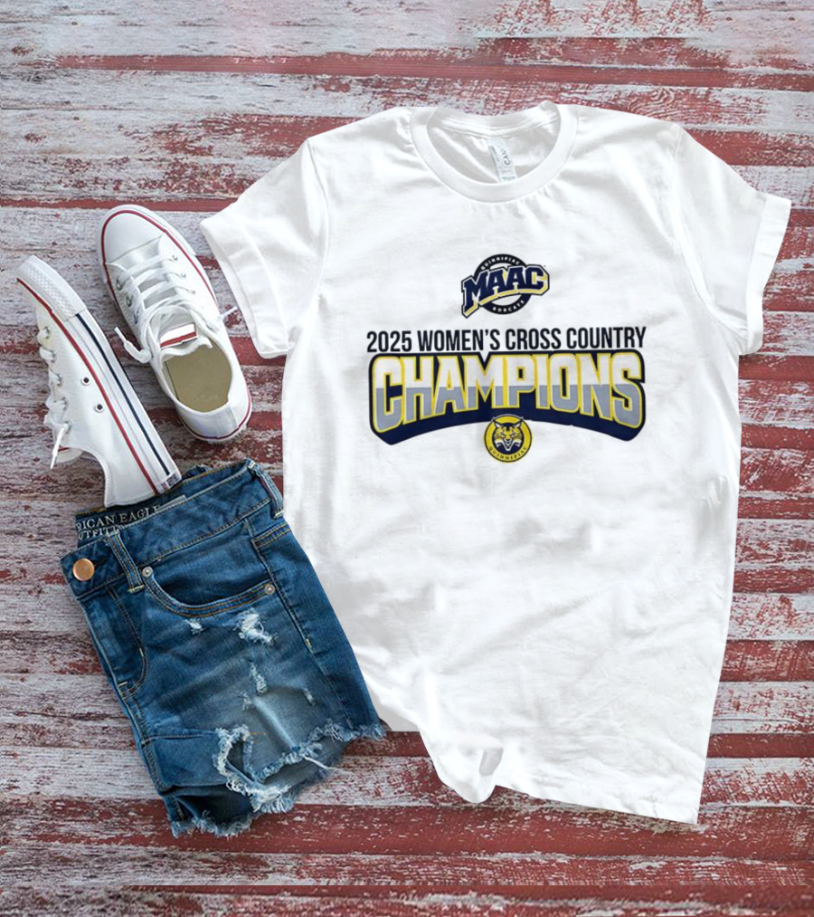 Quinnipiac University 2025 Women's Cross Country Champions MAAC Logo T-Shirt