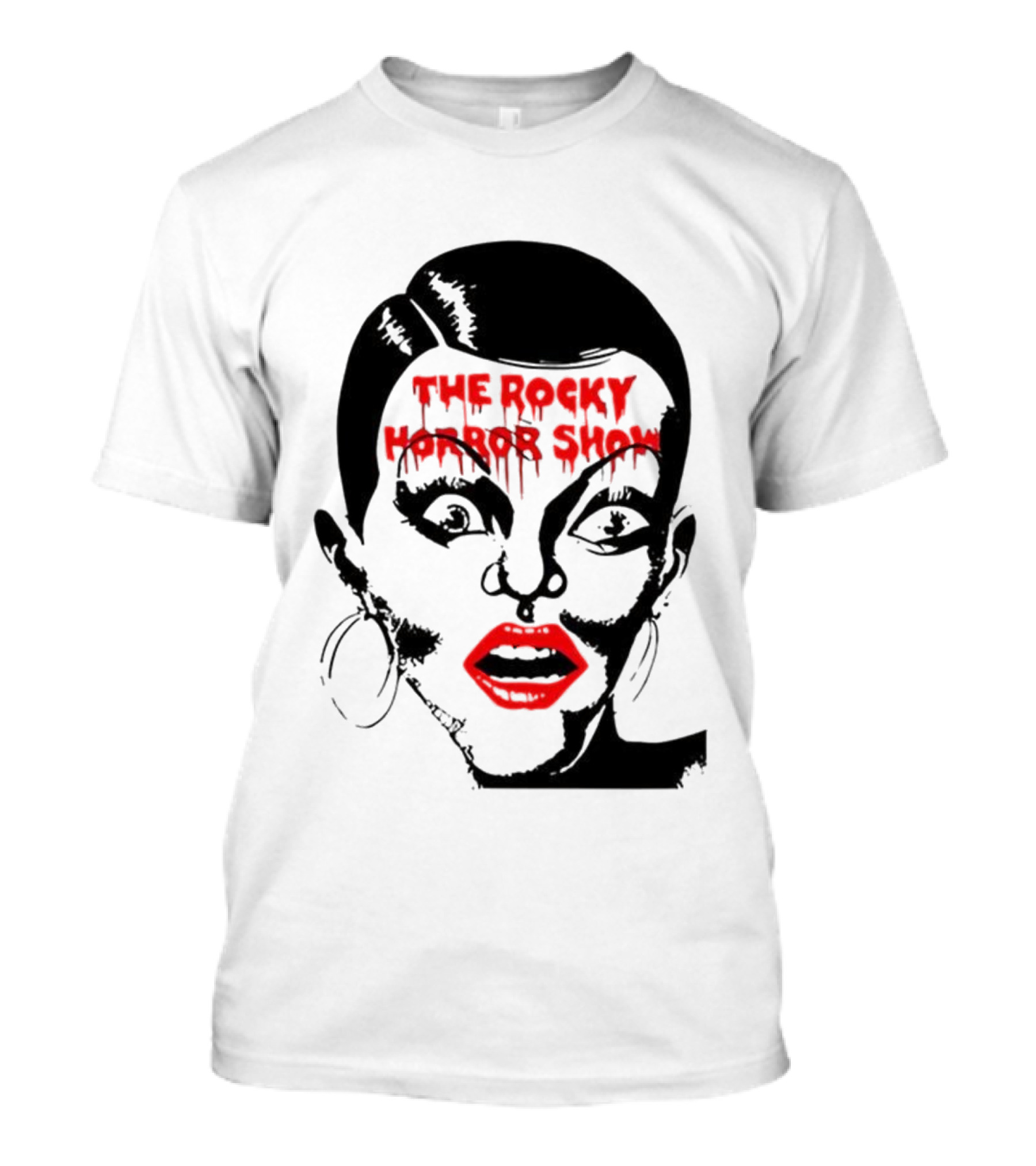 The Rocky Horror Show Dripping Text Vintage 70s Red Lips Graphic T-Shirt
