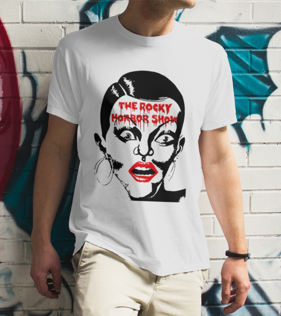 The Rocky Horror Show Dripping Text Vintage 70s Red Lips Graphic T-Shirt