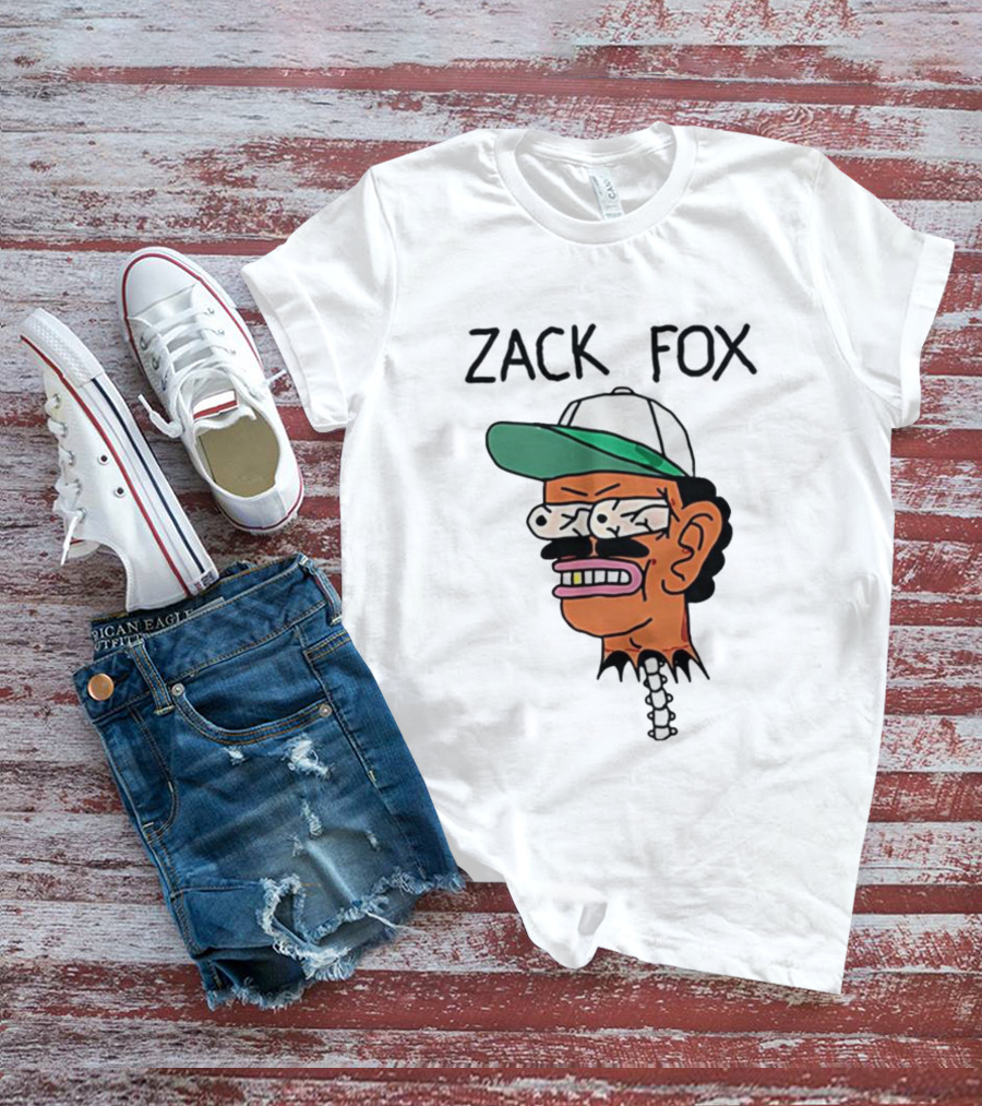 Zack Fox Bug-Eyed Head With Cap And Spinal Detail T-Shirt