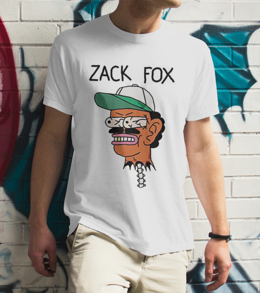Zack Fox Bug-Eyed Head With Cap And Spinal Detail T-Shirt