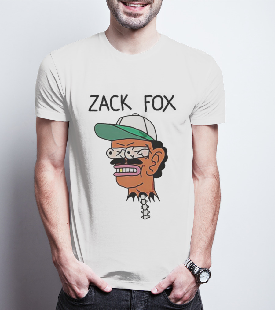 Zack Fox Bug-Eyed Head With Cap And Spinal Detail T-Shirt