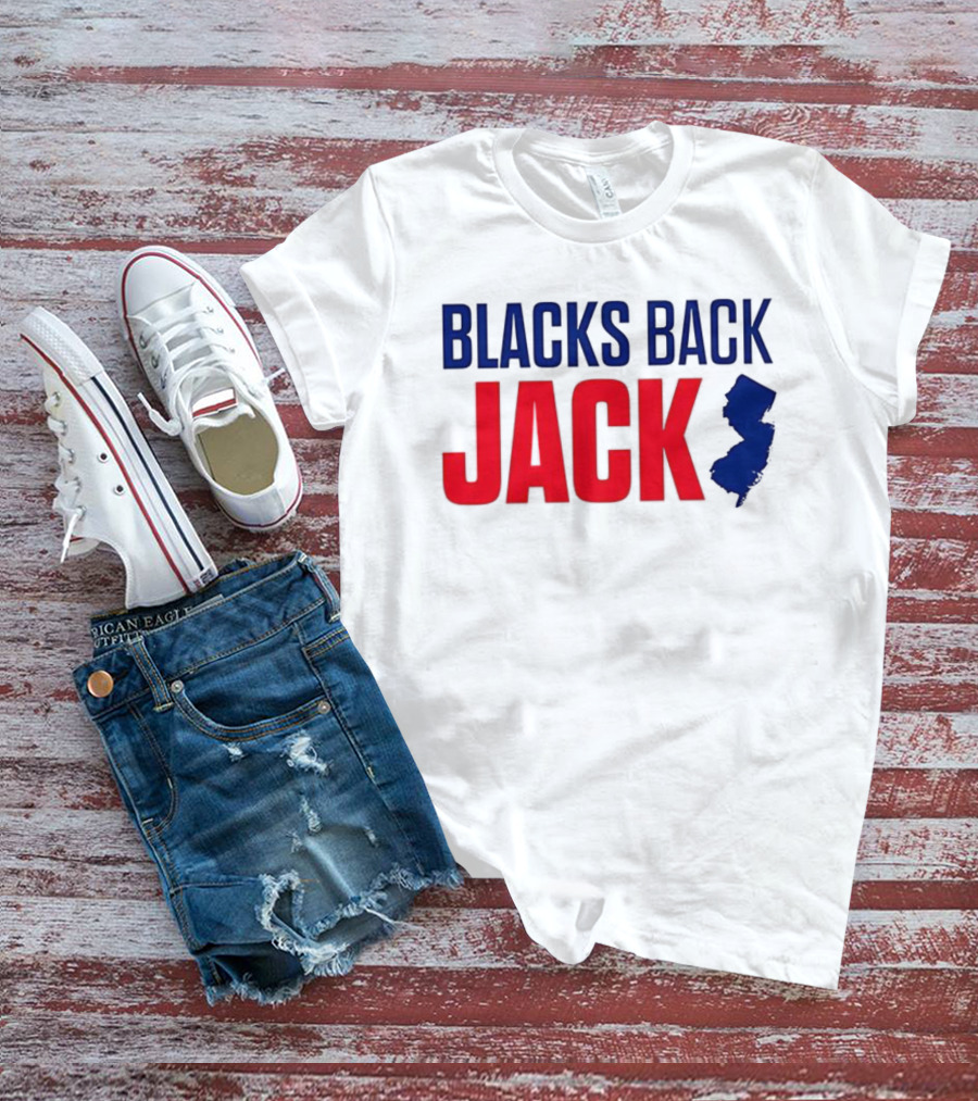 Blacks Back Jack New Jersey Map Support T-Shirt