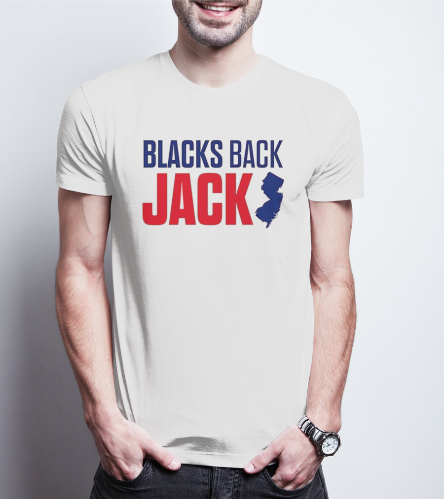 Blacks Back Jack New Jersey Map Support T-Shirt