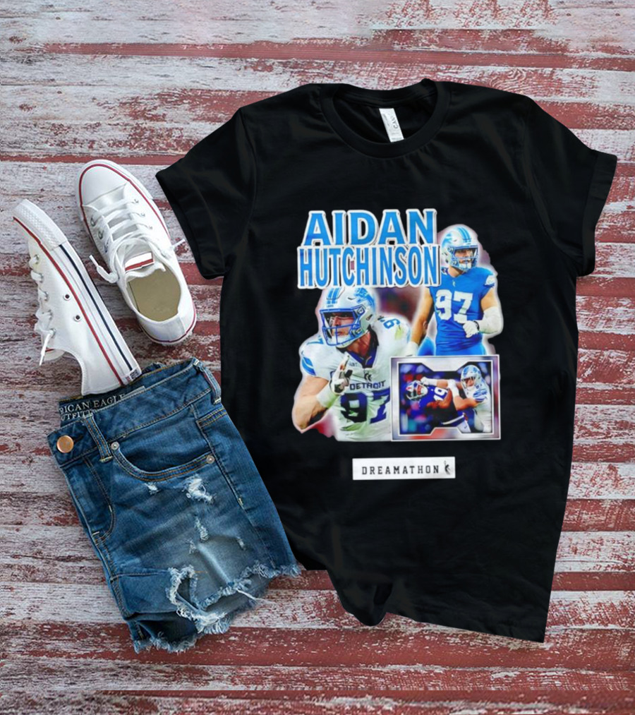 Aidan Hutchinson 97 Detroit Lions NFL Dreamathon T-Shirt
