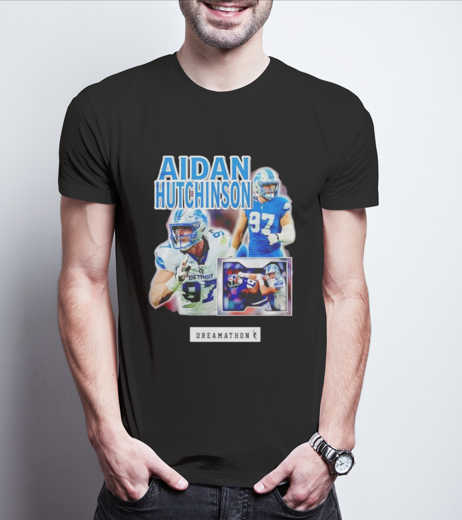 Aidan Hutchinson 97 Detroit Lions NFL Dreamathon T-Shirt