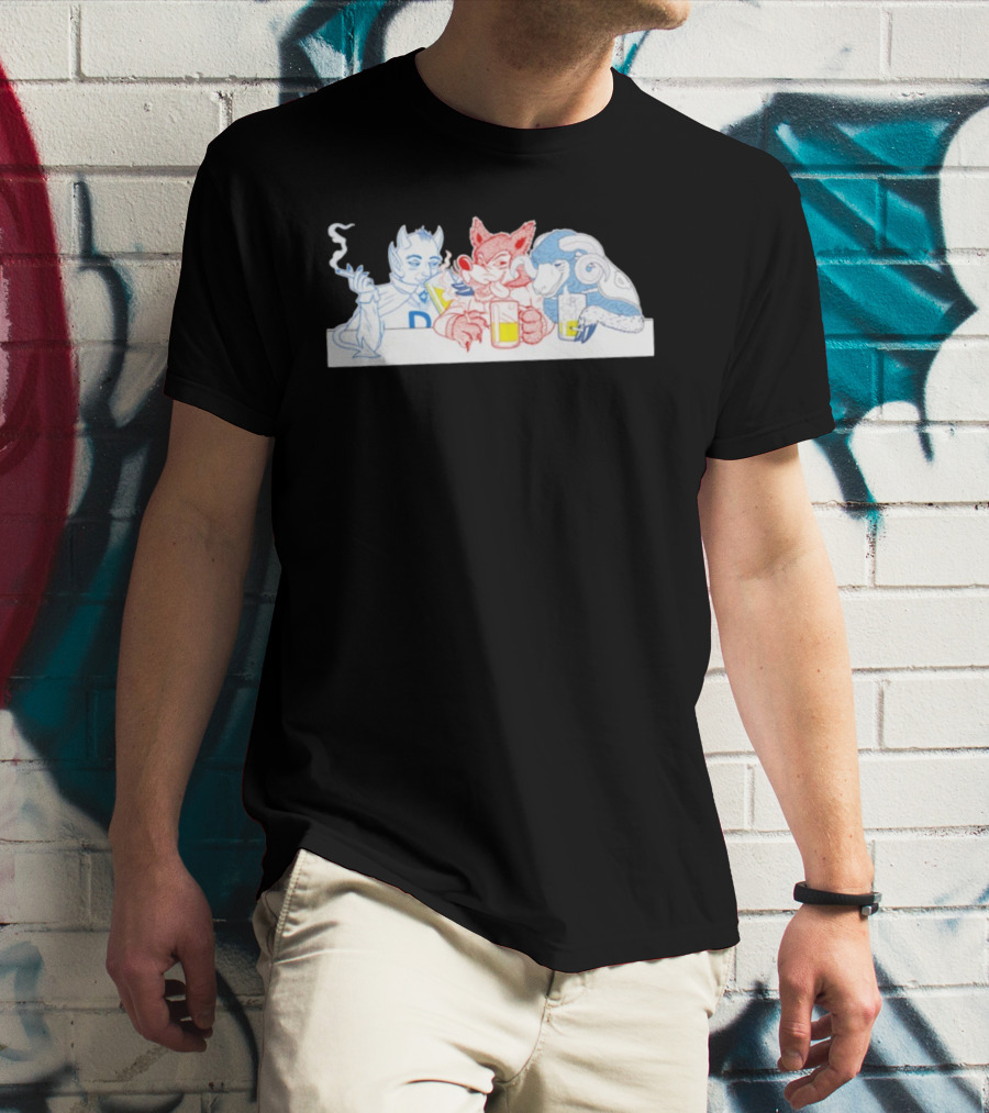 Duke Blue Devils North Carolina State Wolfpack Tar Heels Mascot Drinking Trio T-Shirt