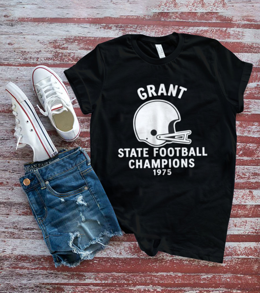 Grant State Football Champions 1975 Helmet T-Shirt