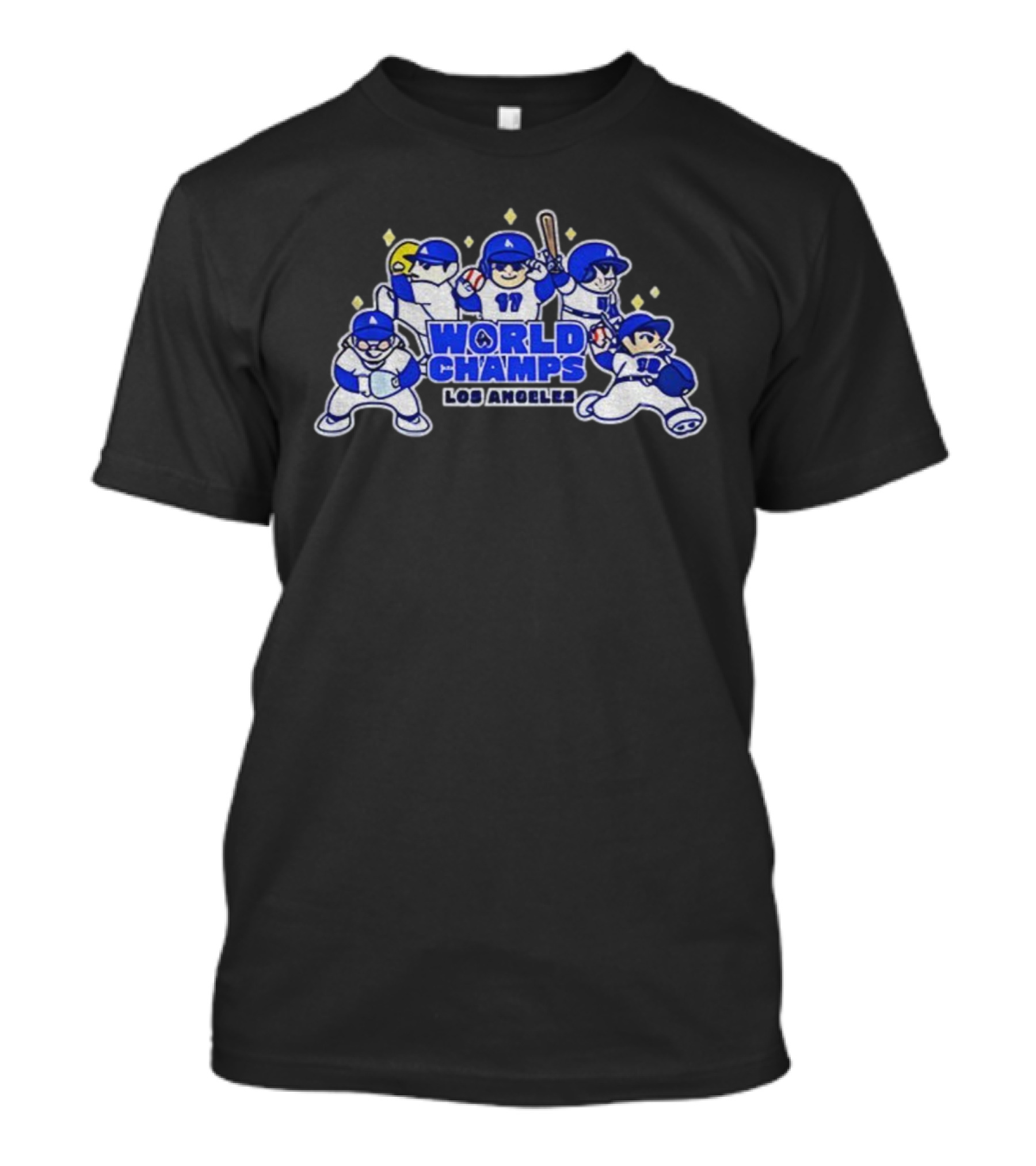 World Champs Los Angeles Big Five Chibi Anime Baseball 2025 T-Shirt