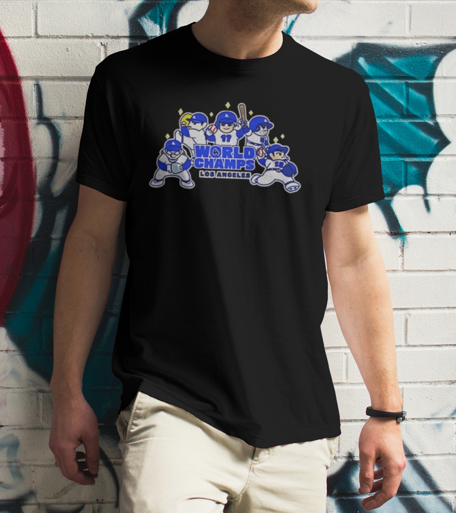 World Champs Los Angeles Big Five Chibi Anime Baseball 2025 T-Shirt