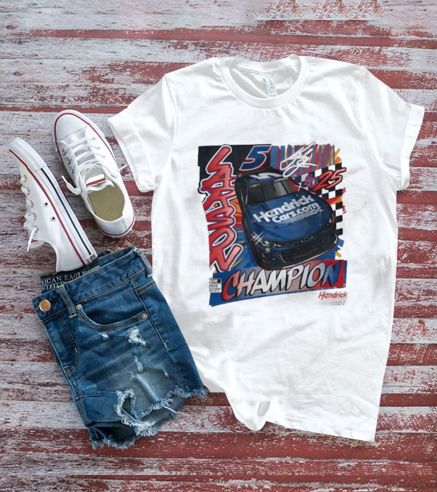 Kyle Larson 5 Champion Hendrick Cars 2025 NASCAR Cup Series T-Shirt