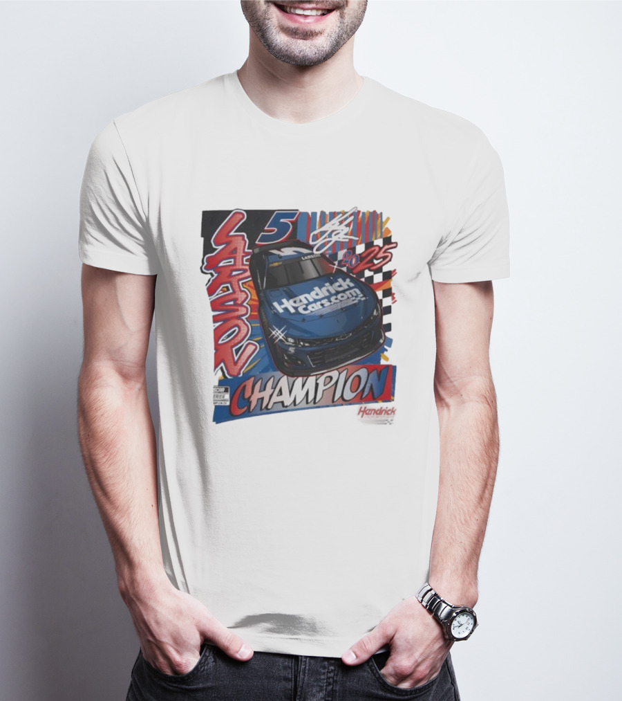 Kyle Larson 5 Champion Hendrick Cars 2025 NASCAR Cup Series T-Shirt