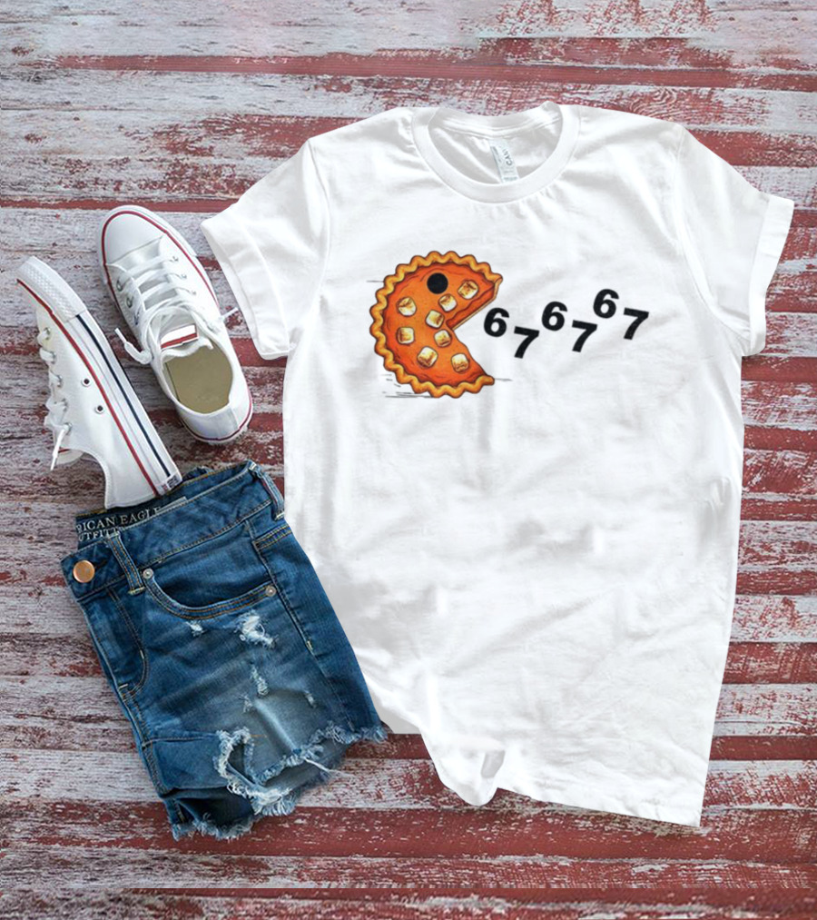 Pacman Pumpkin Pie Eating Ghosts Happy Fall Meme 67 T-Shirt