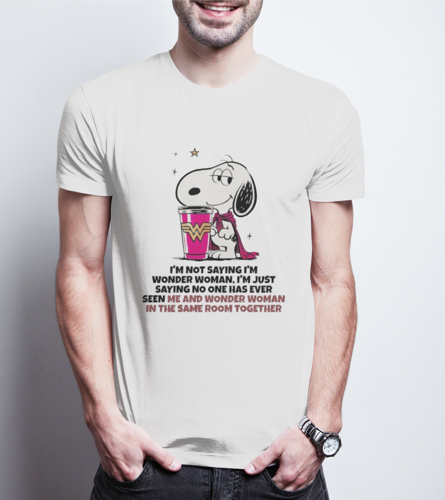 Snoopy And Wonder Woman Never Seen In The Same Room Together T-Shirt