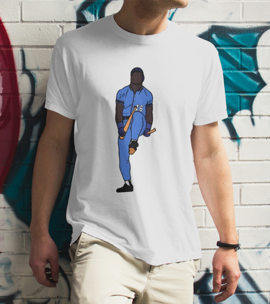 Bo Bichette Field Breaker Action Baseball Number 16 Blue Uniform T-Shirt