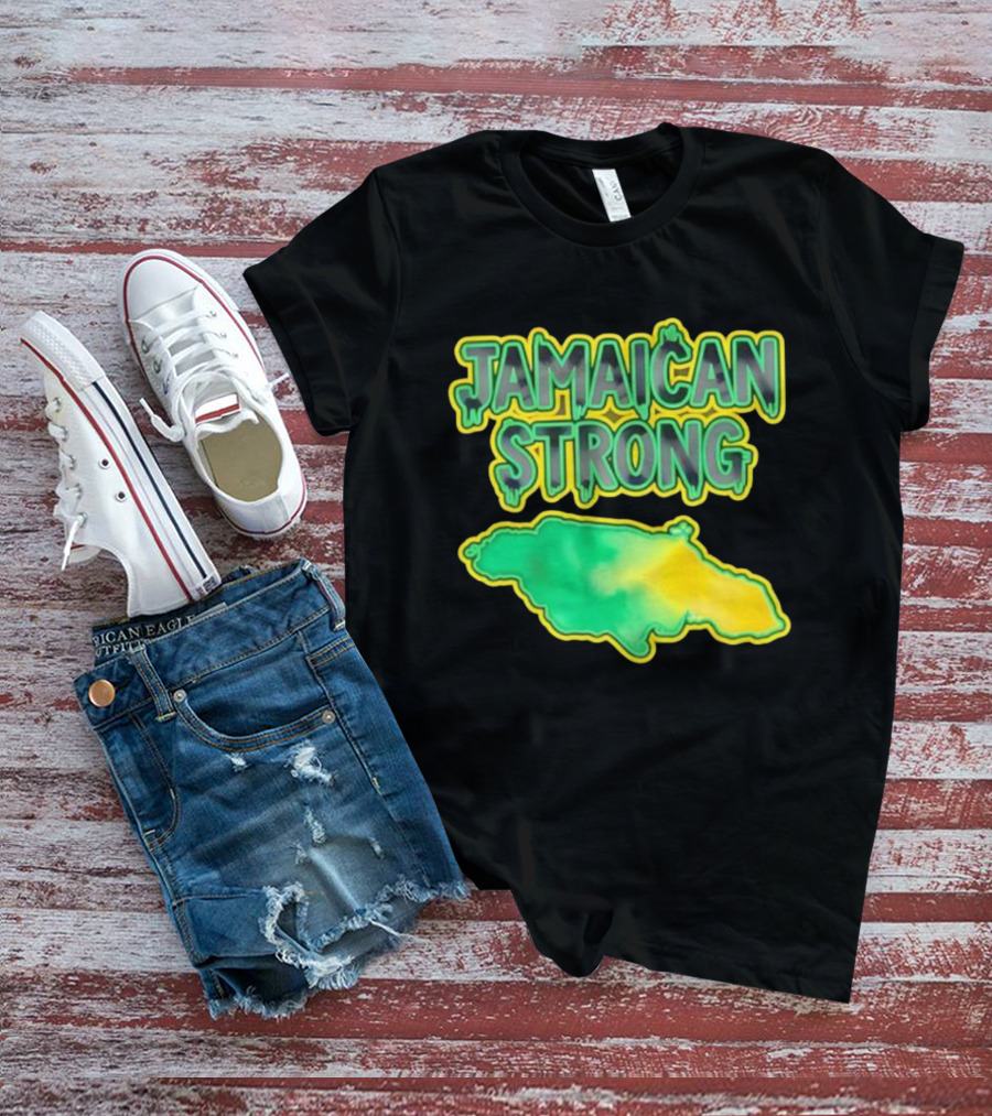 Jamaican Strong Watercolor Country Map T-Shirt