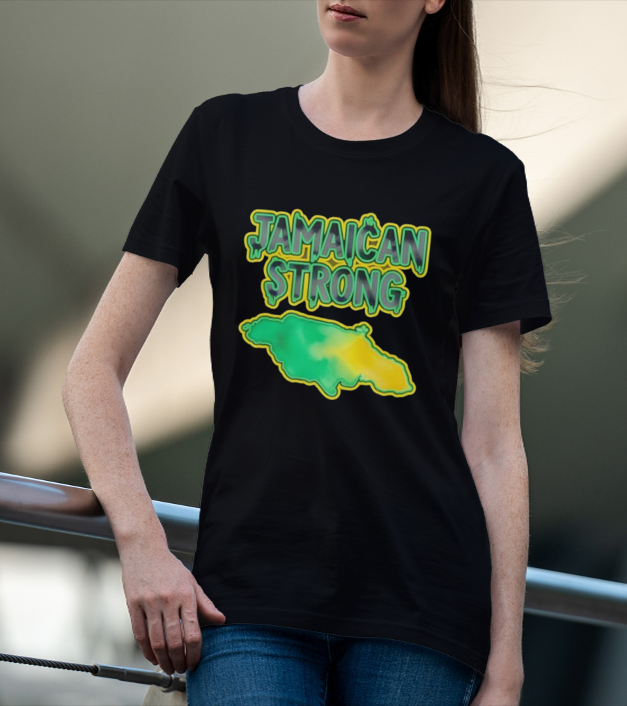 Jamaican Strong Watercolor Country Map T-Shirt