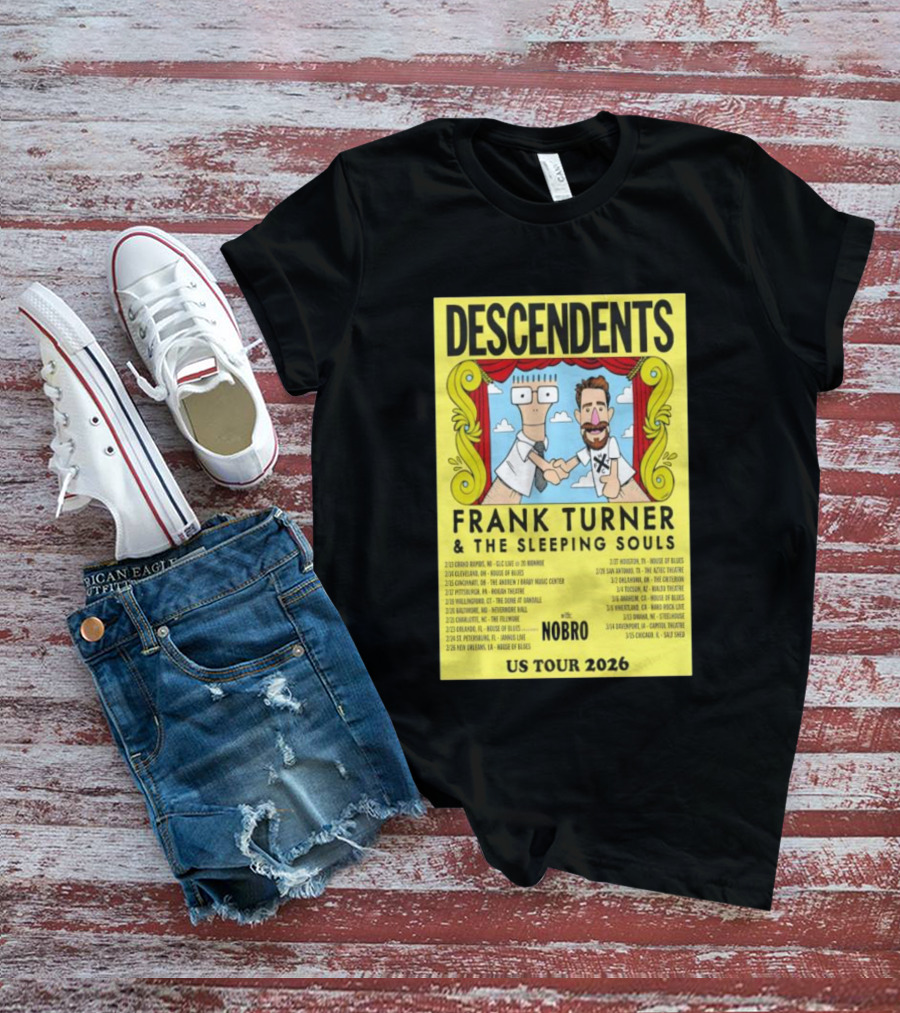 Descendents Frank Turner & The Sleeping Souls NOBRO US Tour 2026 With Concert Dates T-Shirt
