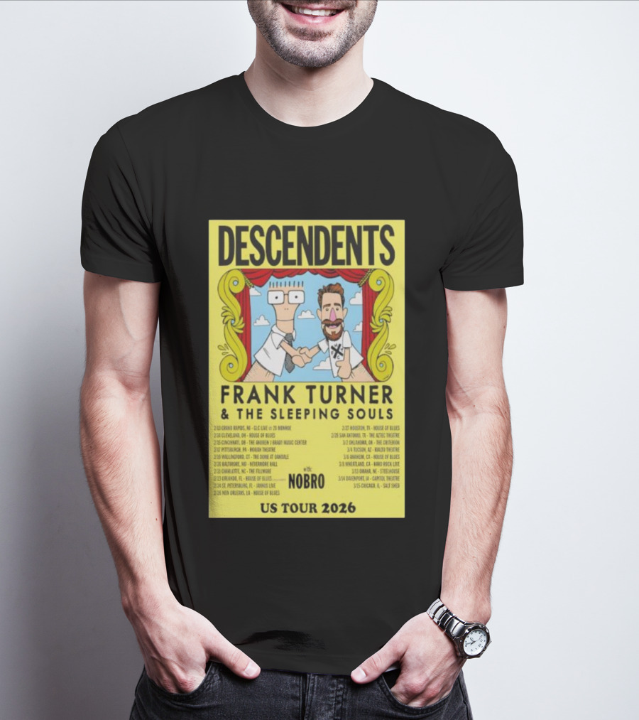 Descendents Frank Turner & The Sleeping Souls NOBRO US Tour 2026 With Concert Dates T-Shirt