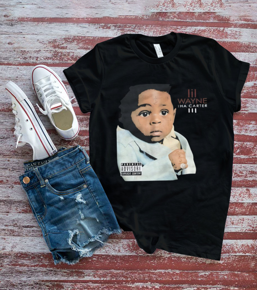 Lil Wayne Tha Carter III Album Cover Baby With Parental Advisory Explicit Content T-Shirt
