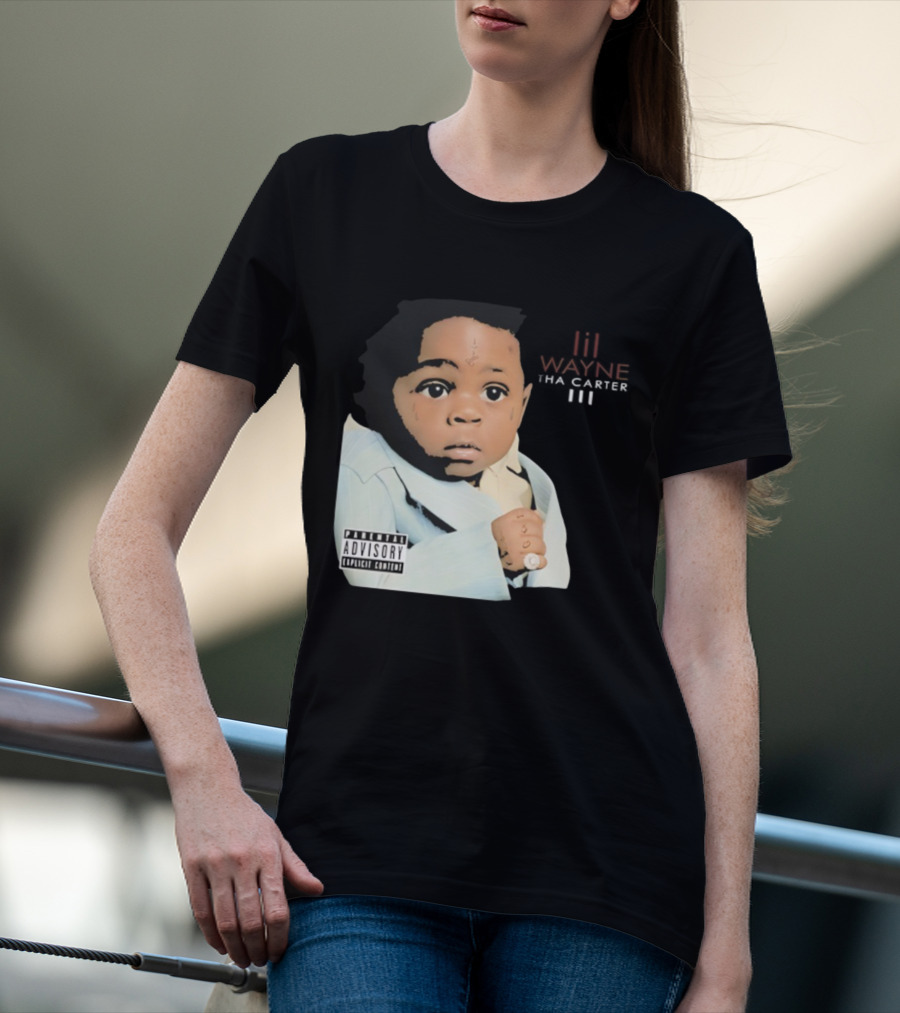 Lil Wayne Tha Carter III Album Cover Baby With Parental Advisory Explicit Content T-Shirt