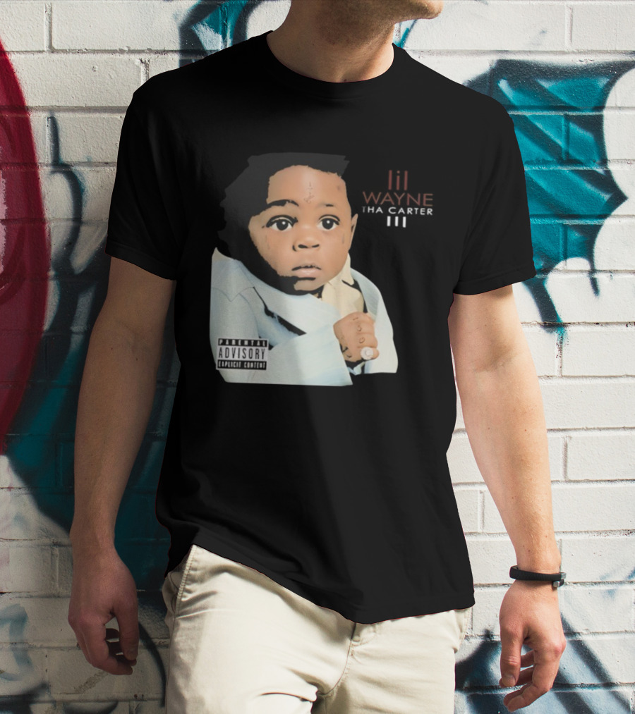 Lil Wayne Tha Carter III Album Cover Baby With Parental Advisory Explicit Content T-Shirt