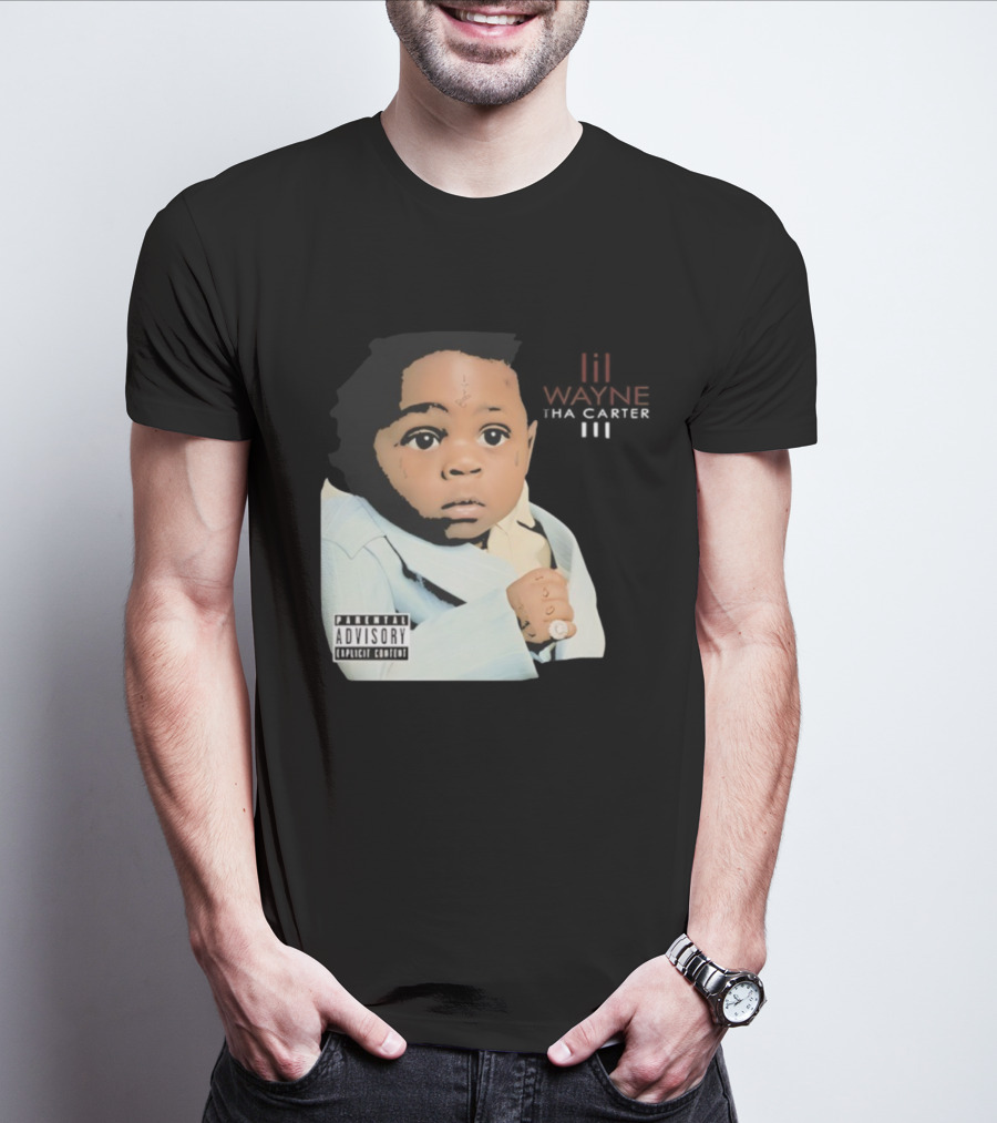 Lil Wayne Tha Carter III Album Cover Baby With Parental Advisory Explicit Content T-Shirt