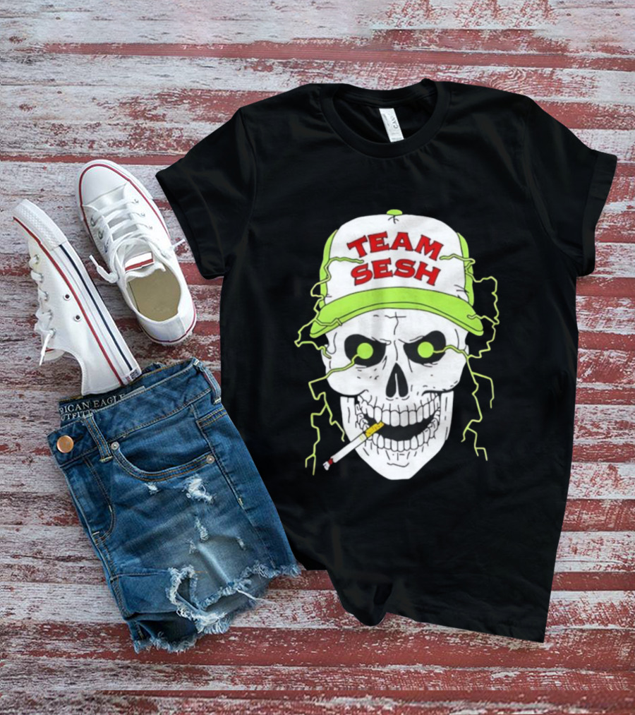 Team Sesh Skull Smoking Bone Tour North America 2025 T-Shirt