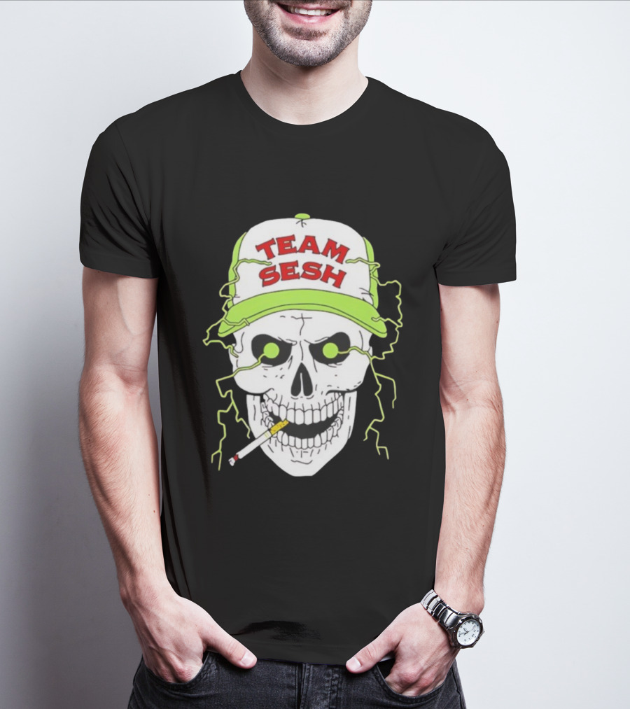 Team Sesh Skull Smoking Bone Tour North America 2025 T-Shirt
