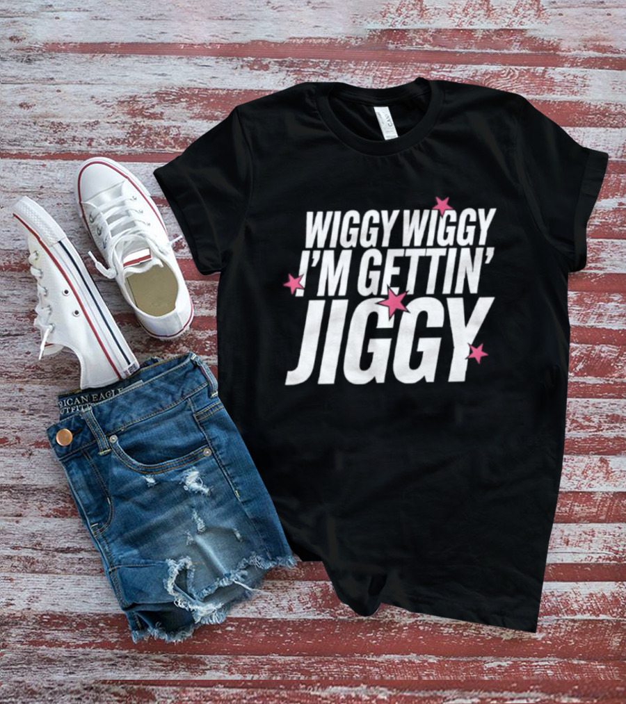 Wiggy Wiggy I'm Gettin' Jiggy Pink Stars T-Shirt