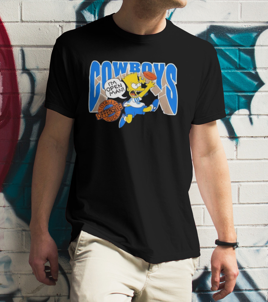The Simpsons Bart Cowboys I'm Open Man Totally Offensive Dude T-Shirt