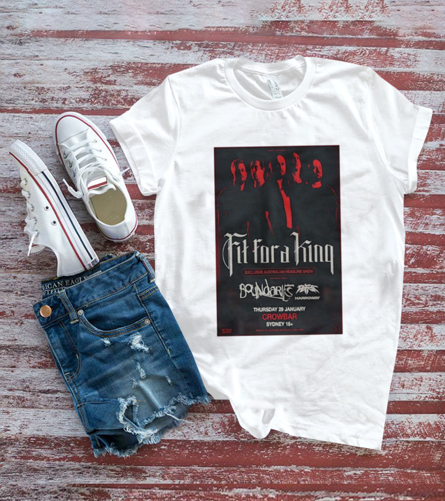 Fit For A King Exclusive Australian Headline Show Boundaries Thursday 29 January Crowbar Sydney 18+ T-Shirt