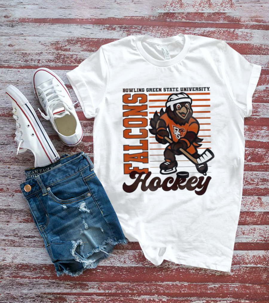Bowling Green Falcons Freddy Falcon Hockey BG Mascot T-Shirt