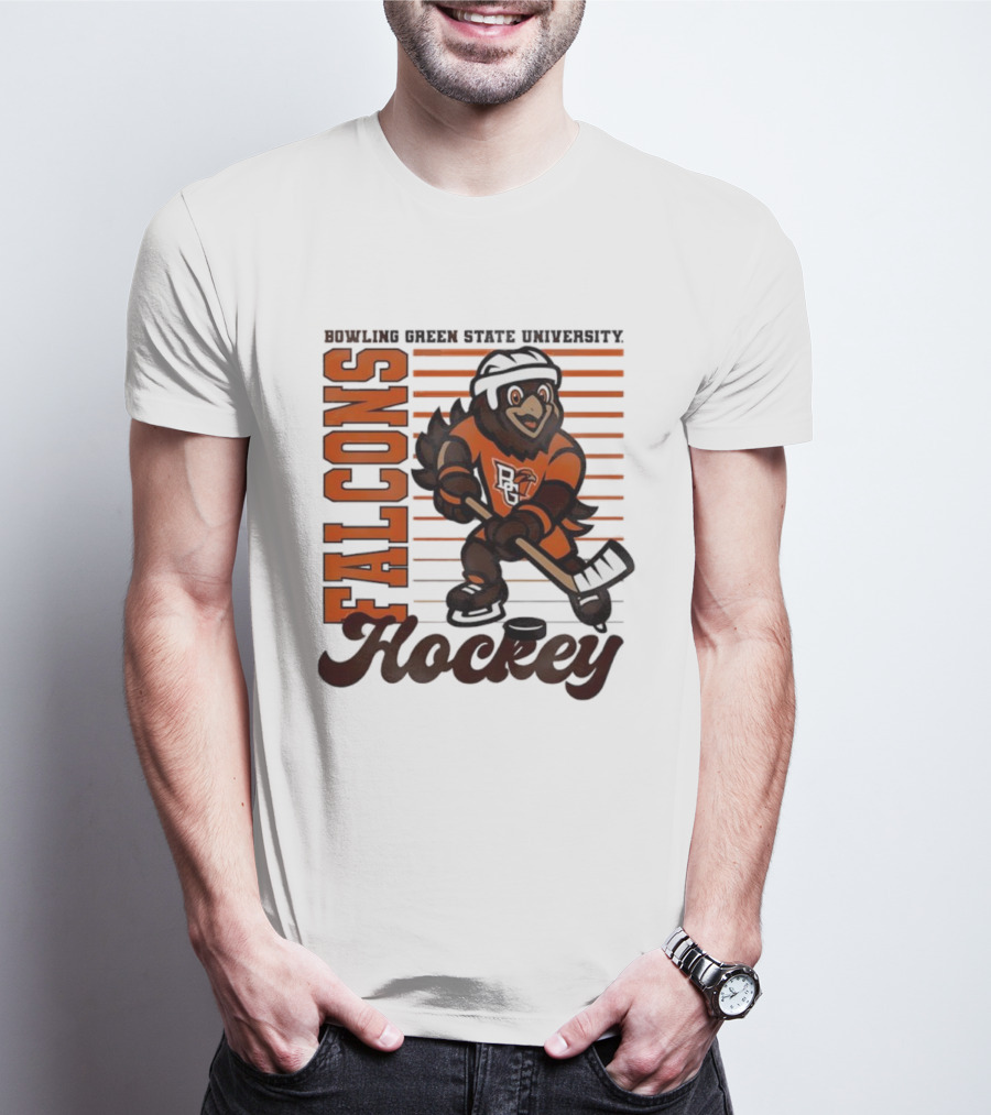 Bowling Green Falcons Freddy Falcon Hockey BG Mascot T-Shirt