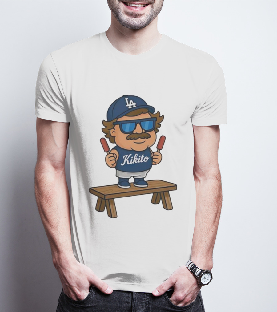 Kikito Popsicles LA Cap Character With Sunglasses And Mustache T-Shirt