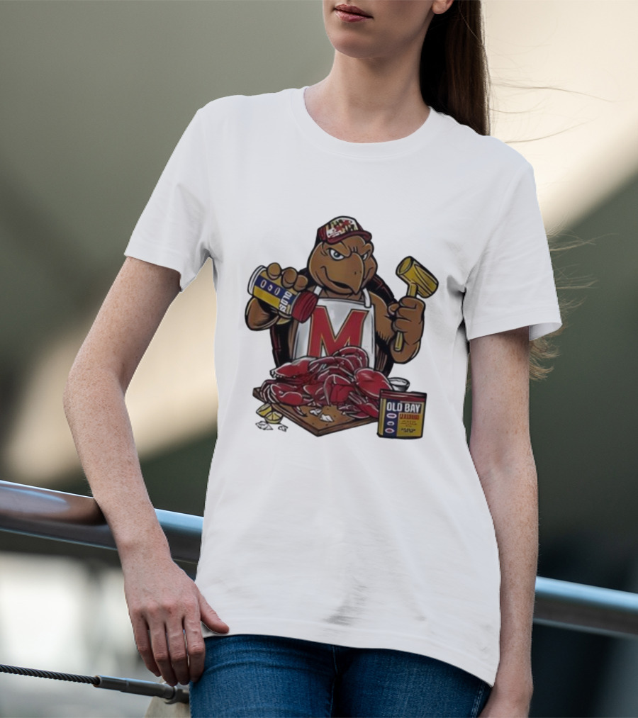 Maryland Terrapins Testudo Old Bay Crab Picking Maryland Pride T-Shirt