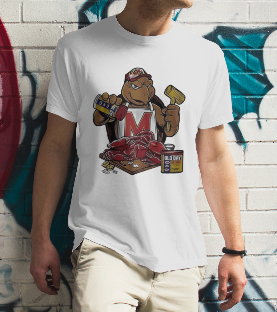 Maryland Terrapins Testudo Old Bay Crab Picking Maryland Pride T-Shirt