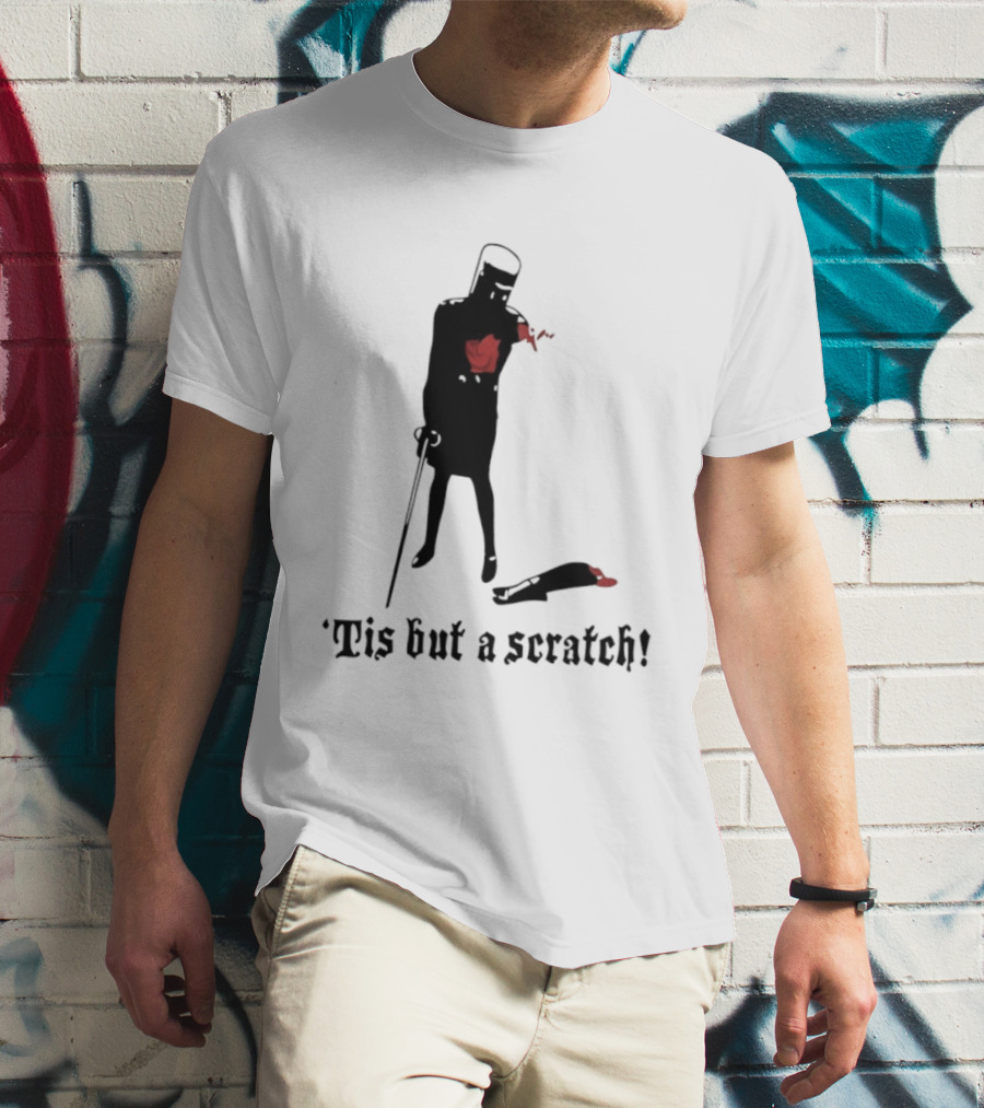 Monty Python Black Knight Tis But A Scratch Classic Quote T-Shirt