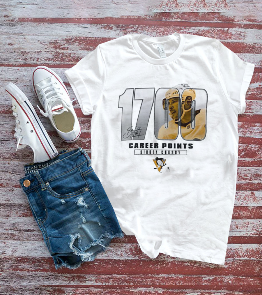 Sidney Crosby 1700 Pittsburgh Penguins Achievement Signature T-Shirt