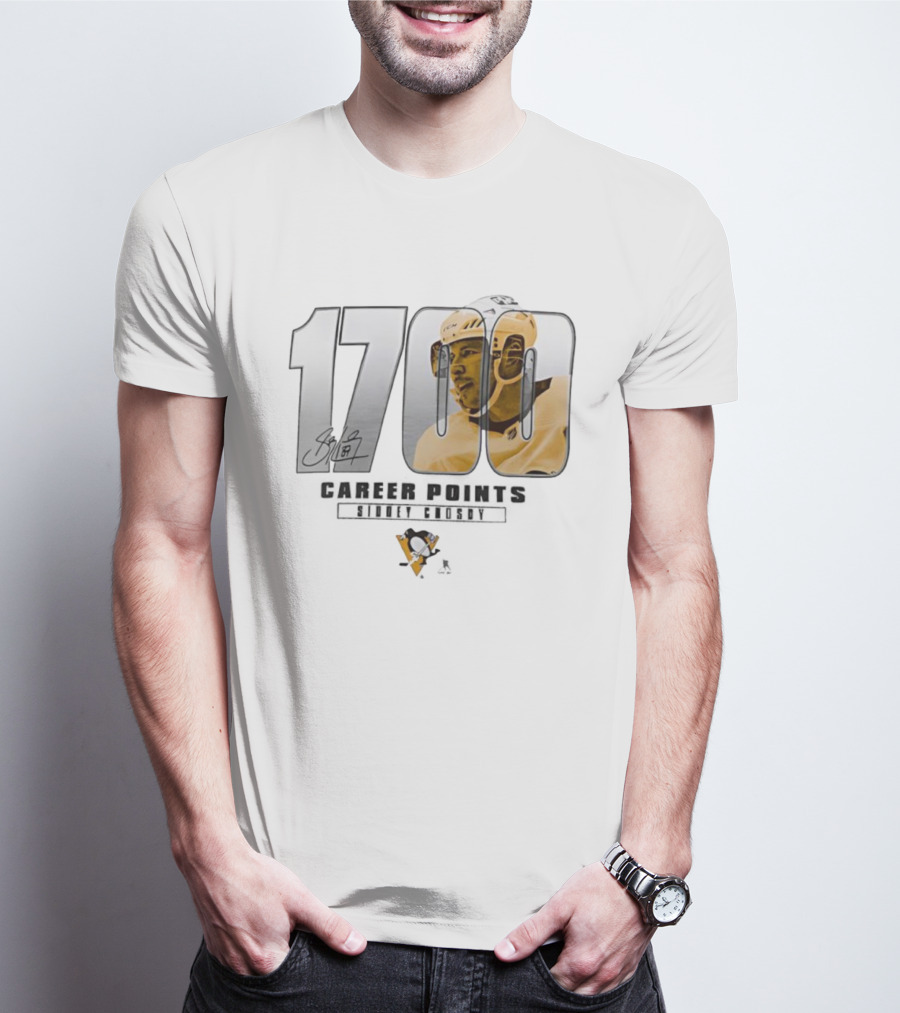 Sidney Crosby 1700 Pittsburgh Penguins Achievement Signature T-Shirt